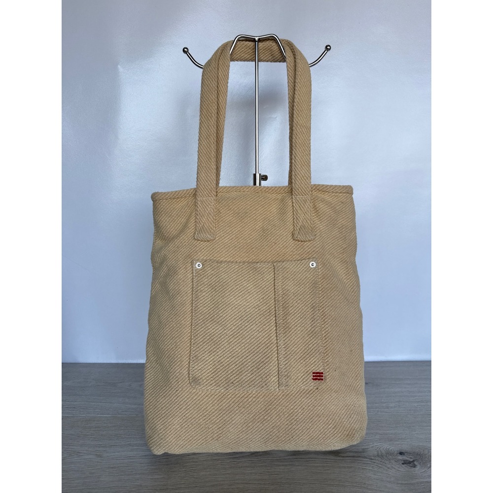 Esprit‎ Beige Canvas Cotton Tote Bag Double Handle Utility Pocket Carryall